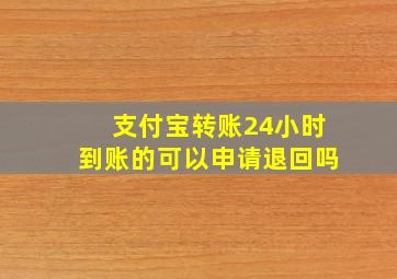 支付宝转账24小时到账的可以申请退回吗