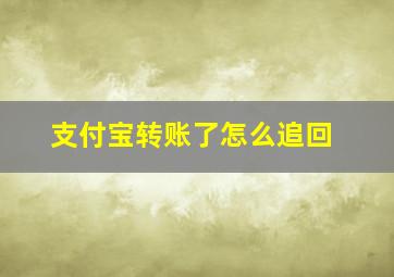 支付宝转账了怎么追回