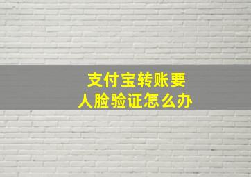 支付宝转账要人脸验证怎么办