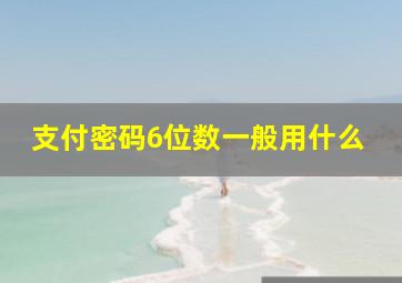 支付密码6位数一般用什么