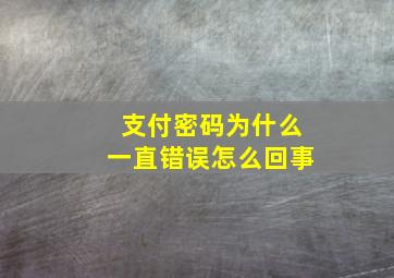 支付密码为什么一直错误怎么回事