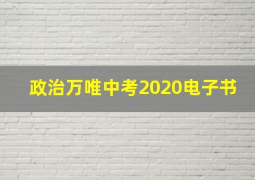 政治万唯中考2020电子书