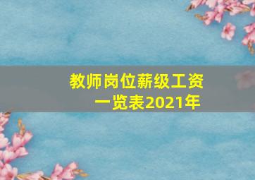 教师岗位薪级工资一览表2021年