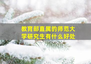 教育部直属的师范大学研究生有什么好处