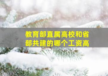 教育部直属高校和省部共建的哪个工资高