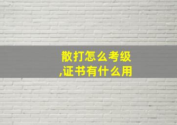 散打怎么考级,证书有什么用