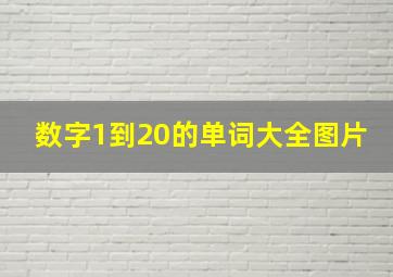 数字1到20的单词大全图片