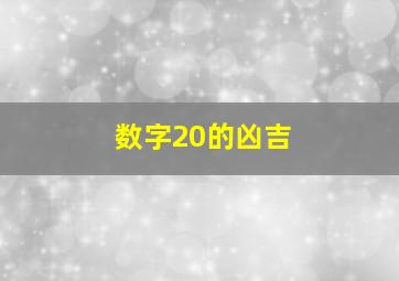 数字20的凶吉