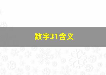 数字31含义