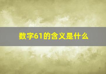 数字61的含义是什么