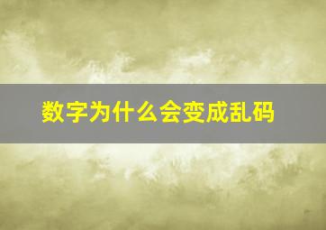 数字为什么会变成乱码