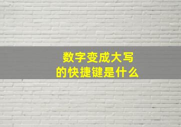 数字变成大写的快捷键是什么