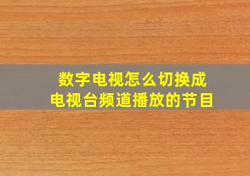 数字电视怎么切换成电视台频道播放的节目