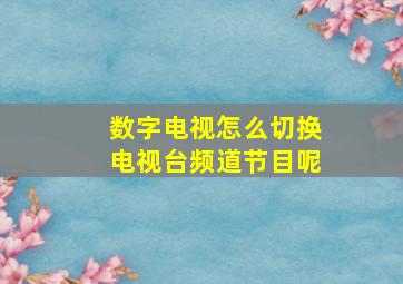 数字电视怎么切换电视台频道节目呢