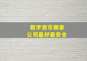 数字货币哪家公司最好最安全