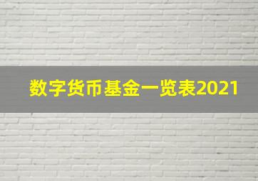 数字货币基金一览表2021