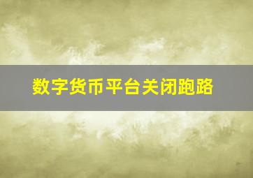 数字货币平台关闭跑路