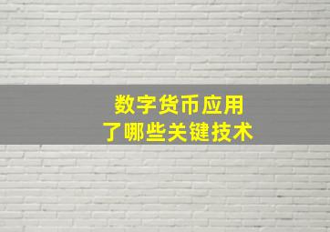 数字货币应用了哪些关键技术