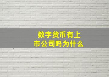 数字货币有上市公司吗为什么