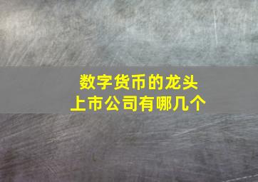 数字货币的龙头上市公司有哪几个