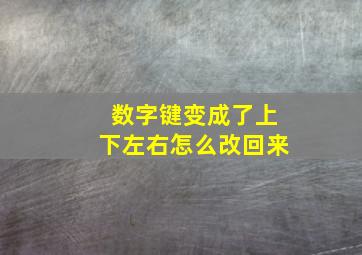 数字键变成了上下左右怎么改回来