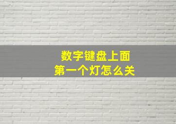 数字键盘上面第一个灯怎么关