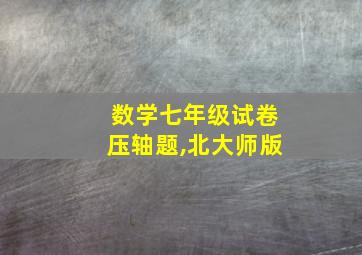 数学七年级试卷压轴题,北大师版