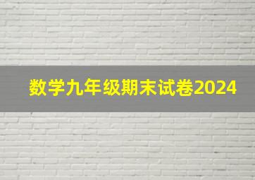 数学九年级期末试卷2024