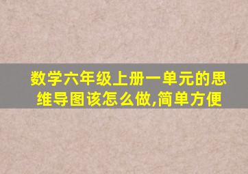 数学六年级上册一单元的思维导图该怎么做,简单方便