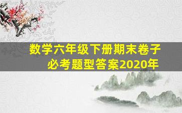 数学六年级下册期末卷子必考题型答案2020年