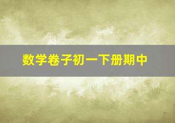 数学卷子初一下册期中