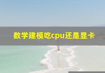 数学建模吃cpu还是显卡