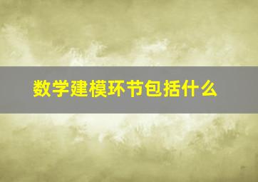 数学建模环节包括什么