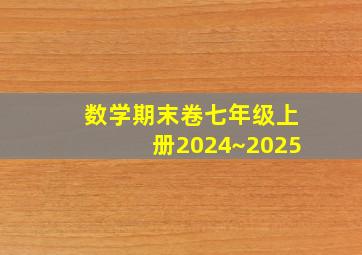 数学期末卷七年级上册2024~2025