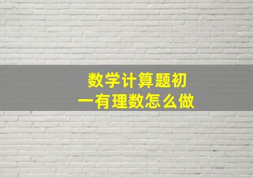 数学计算题初一有理数怎么做