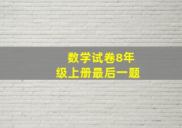 数学试卷8年级上册最后一题