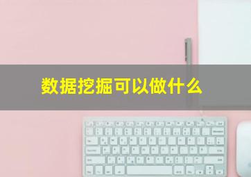 数据挖掘可以做什么