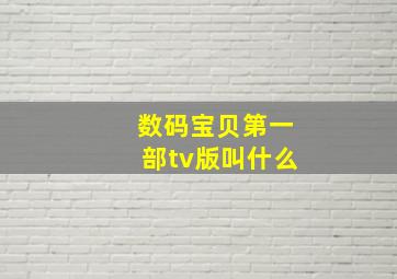 数码宝贝第一部tv版叫什么