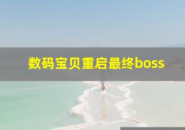 数码宝贝重启最终boss