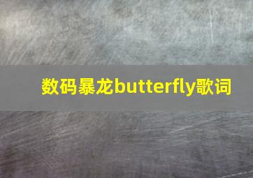 数码暴龙butterfly歌词