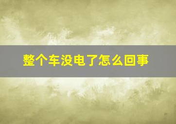 整个车没电了怎么回事