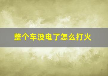 整个车没电了怎么打火