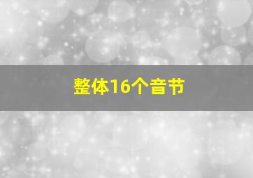 整体16个音节