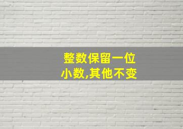 整数保留一位小数,其他不变