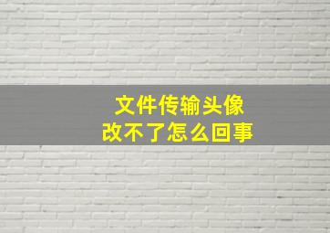 文件传输头像改不了怎么回事