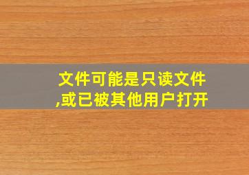 文件可能是只读文件,或已被其他用户打开