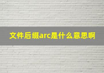 文件后缀arc是什么意思啊