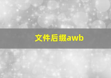 文件后缀awb