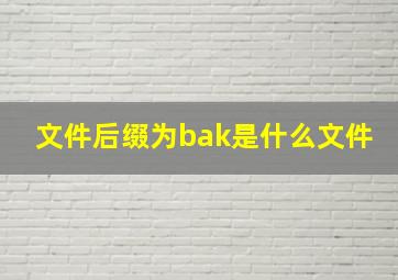 文件后缀为bak是什么文件