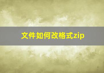 文件如何改格式zip